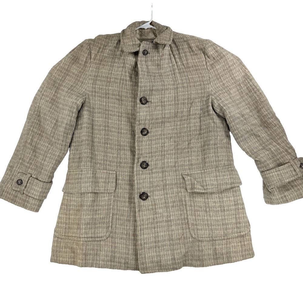 VTG Mens The Pointer By Grais Wool Coat Button Jacket Brown Size Large Skinner